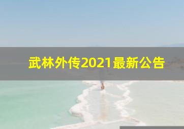 武林外传2021最新公告