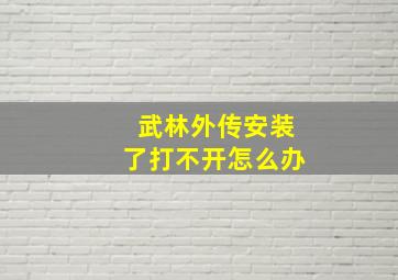 武林外传安装了打不开怎么办