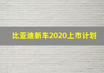 比亚迪新车2020上市计划