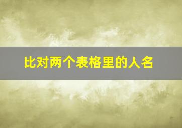 比对两个表格里的人名