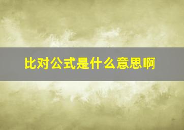 比对公式是什么意思啊