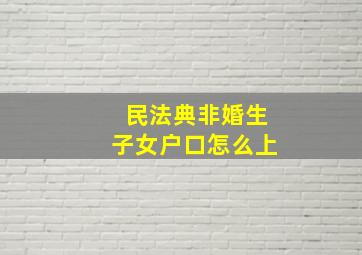 民法典非婚生子女户口怎么上