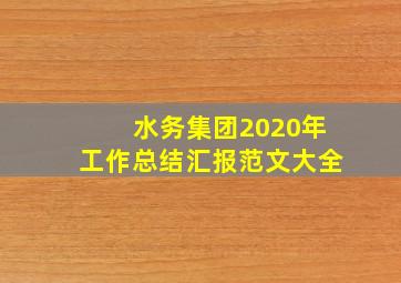 水务集团2020年工作总结汇报范文大全