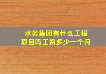 水务集团有什么工程项目吗工资多少一个月