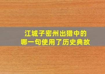 江城子密州出猎中的哪一句使用了历史典故