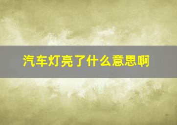 汽车灯亮了什么意思啊