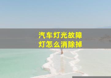 汽车灯光故障灯怎么消除掉