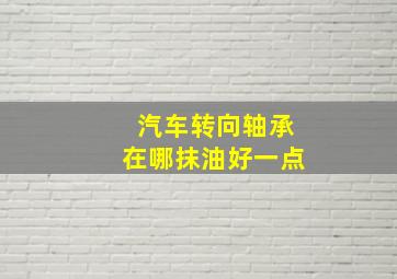 汽车转向轴承在哪抹油好一点