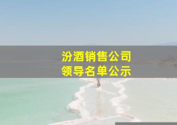 汾酒销售公司领导名单公示