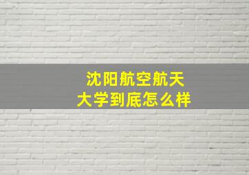 沈阳航空航天大学到底怎么样