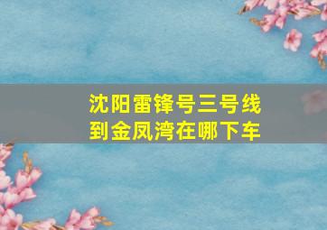 沈阳雷锋号三号线到金凤湾在哪下车