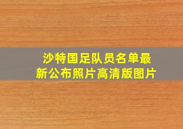 沙特国足队员名单最新公布照片高清版图片