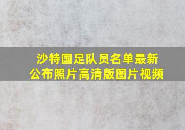 沙特国足队员名单最新公布照片高清版图片视频