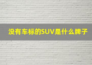 没有车标的SUV是什么牌子