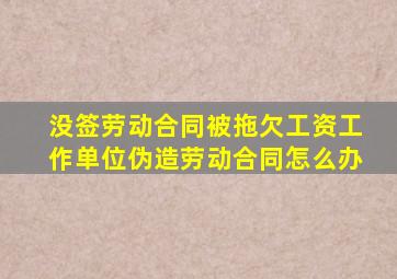 没签劳动合同被拖欠工资工作单位伪造劳动合同怎么办