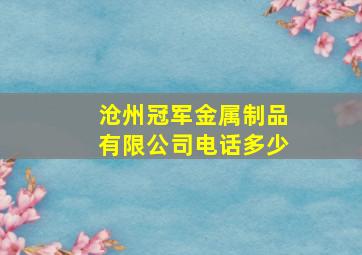 沧州冠军金属制品有限公司电话多少