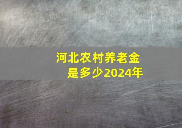 河北农村养老金是多少2024年