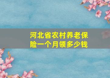 河北省农村养老保险一个月领多少钱