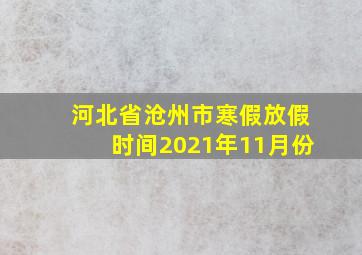 河北省沧州市寒假放假时间2021年11月份