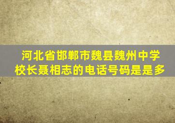 河北省邯郸市魏县魏州中学校长聂相志的电话号码是是多