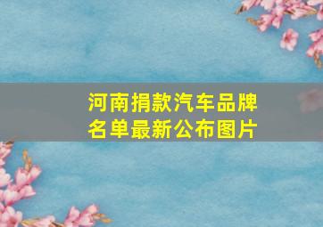 河南捐款汽车品牌名单最新公布图片