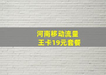 河南移动流量王卡19元套餐