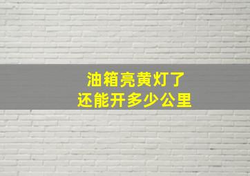 油箱亮黄灯了还能开多少公里