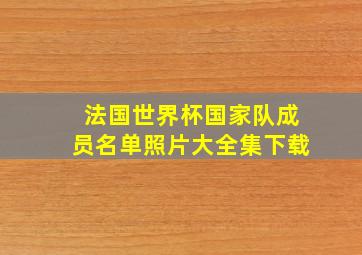 法国世界杯国家队成员名单照片大全集下载