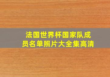 法国世界杯国家队成员名单照片大全集高清