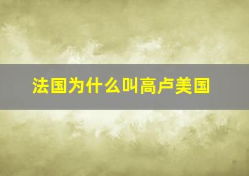 法国为什么叫高卢美国