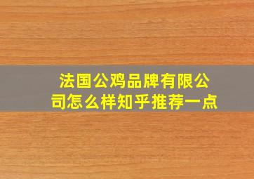 法国公鸡品牌有限公司怎么样知乎推荐一点