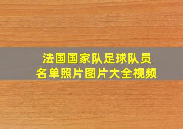 法国国家队足球队员名单照片图片大全视频