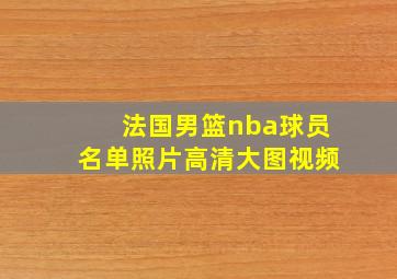 法国男篮nba球员名单照片高清大图视频