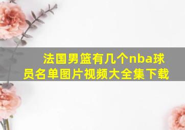 法国男篮有几个nba球员名单图片视频大全集下载