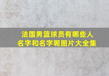 法国男篮球员有哪些人名字和名字呢图片大全集