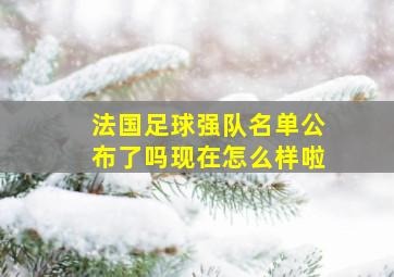 法国足球强队名单公布了吗现在怎么样啦