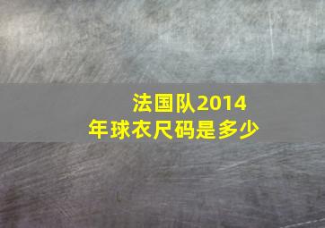 法国队2014年球衣尺码是多少