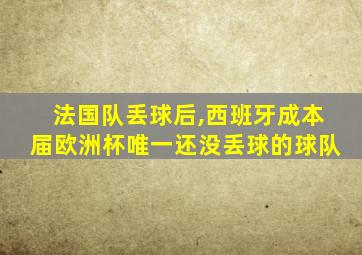 法国队丢球后,西班牙成本届欧洲杯唯一还没丢球的球队