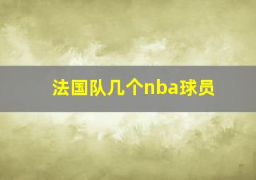 法国队几个nba球员