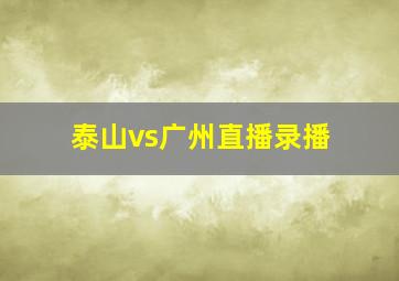 泰山vs广州直播录播