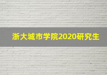 浙大城市学院2020研究生