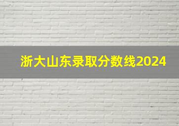 浙大山东录取分数线2024