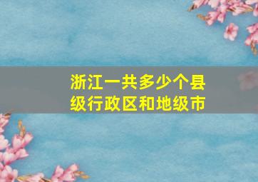 浙江一共多少个县级行政区和地级市