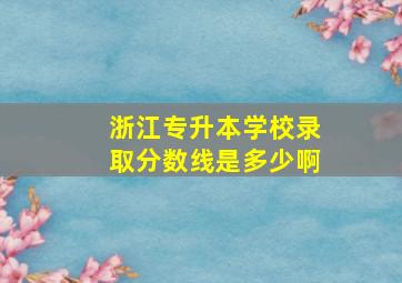 浙江专升本学校录取分数线是多少啊