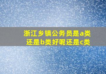 浙江乡镇公务员是a类还是b类好呢还是c类