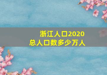 浙江人口2020总人口数多少万人