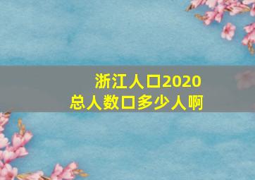 浙江人口2020总人数口多少人啊