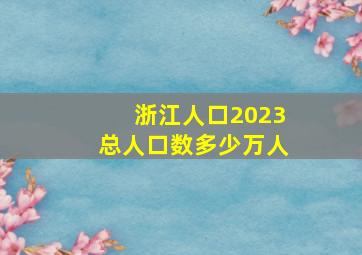 浙江人口2023总人口数多少万人