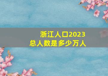 浙江人口2023总人数是多少万人