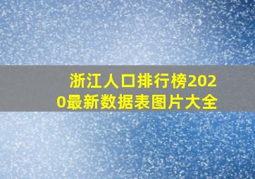 浙江人口排行榜2020最新数据表图片大全